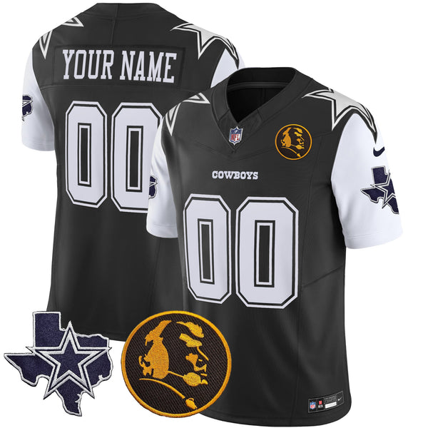 Cowboys Texas & John Madden Patch Vapor Limited Custom Jersey - All Stitched