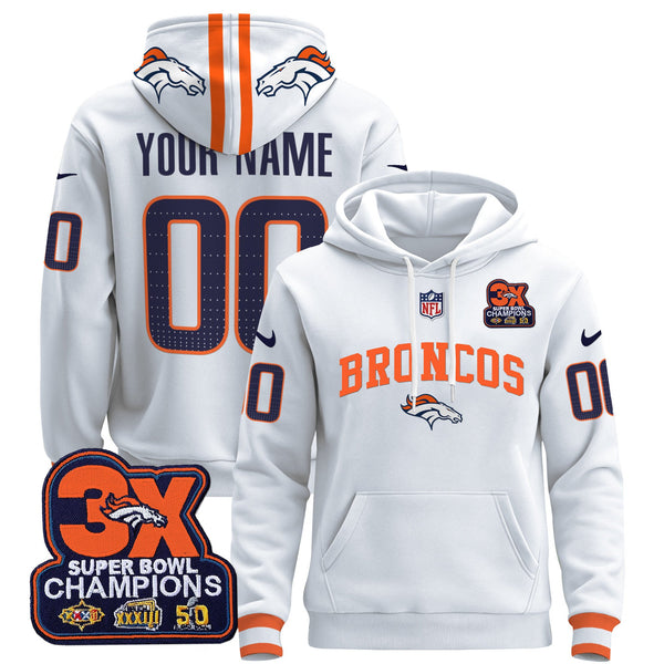 Denver Broncos 2025 Custom Pullover Hoodie V2 - All Stitched