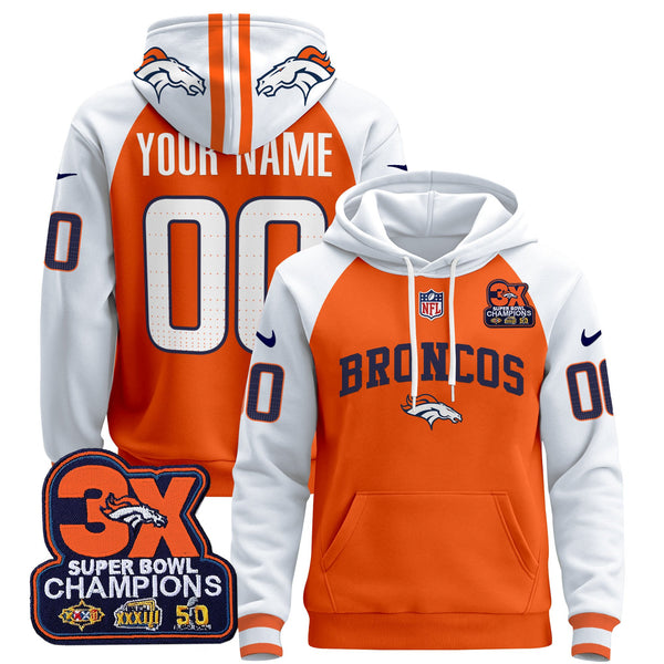 Denver Broncos 2025 Custom Pullover Hoodie V2 - All Stitched
