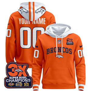 Denver Broncos 2025 Custom Pullover Hoodie V2 - All Stitched