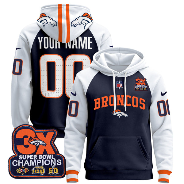 Denver Broncos 2025 Custom Pullover Hoodie V2 - All Stitched