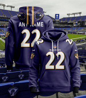 Baltimore Ravens Pullover Custom Hoodie - All Stitched