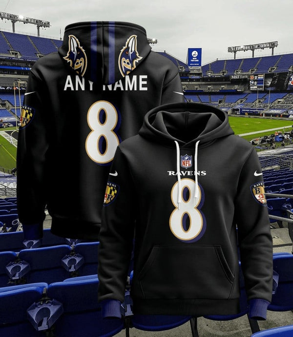 Baltimore Ravens Pullover Custom Hoodie - All Stitched