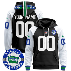 Seahawks Throwback Est. 1976 Patch Custom Pullover Hoodie - All Stitched