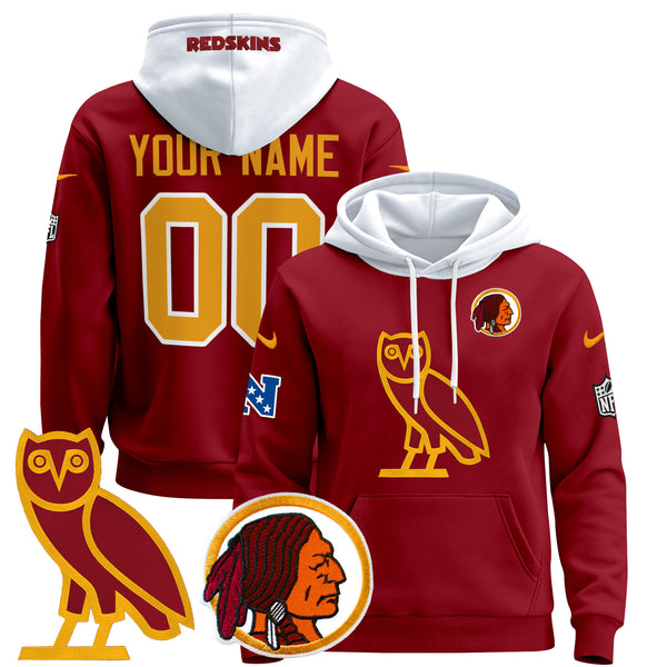 Washington Redskins OVO 2024 Custom Pullover Hoodie - All Stitched