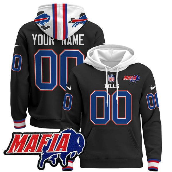 Buffalo Bills 2025 Bills Mafia Patch Custom Pullover Hoodie - All Stitched
