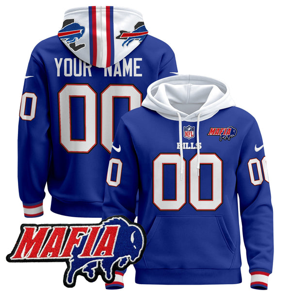 Buffalo Bills 2025 Bills Mafia Patch Custom Pullover Hoodie - All Stitched