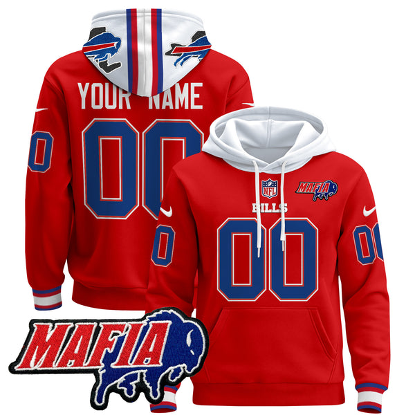 Buffalo Bills 2025 Bills Mafia Patch Custom Pullover Hoodie - All Stitched