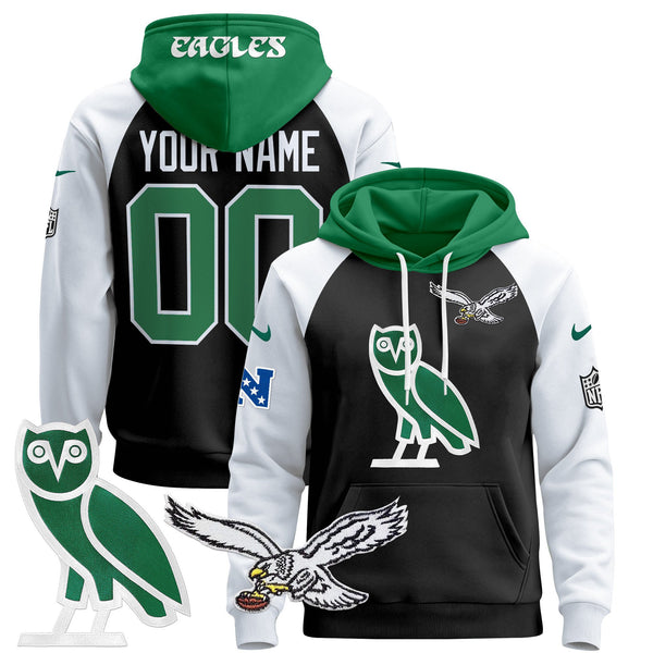 Philadelphia Eagles OVO 2024 Custom Pullover Hoodie - All Stitched