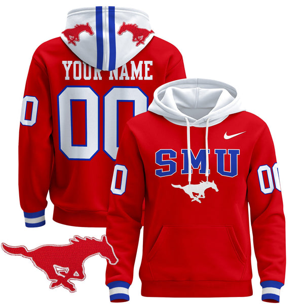 SMU Mustangs 2024 Custom Pullover Hoodie V2 - All Stitched