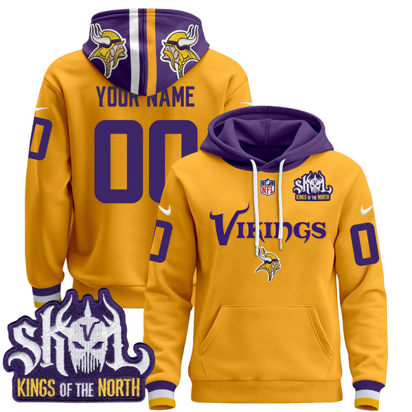 Minnesota Vikings 2025 Custom Pullover Hoodie V3 - All Stitched