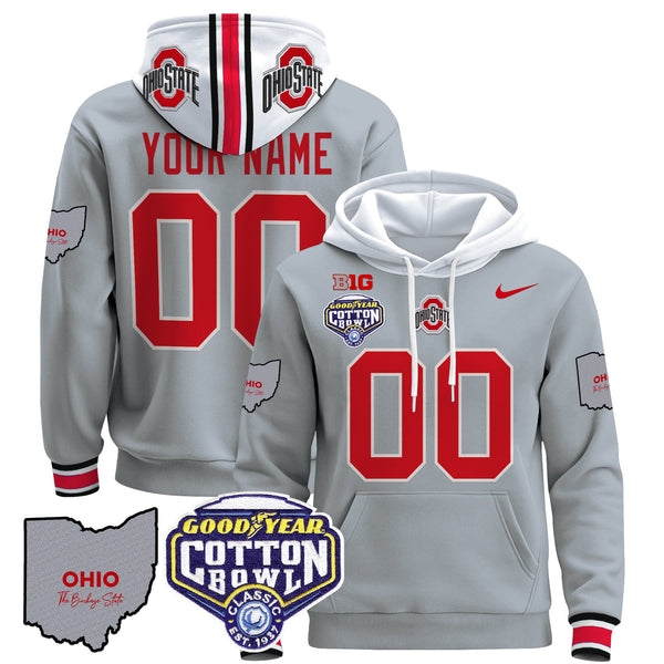 Ohio State Buckeyes Cotton Bowl Patch Custom Pullover Hoodie - All Stitched