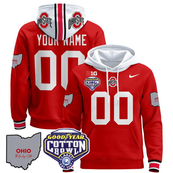 Ohio State Buckeyes Cotton Bowl Patch Custom Pullover Hoodie - All Stitched
