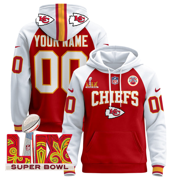 Kansas City Chiefs Super Bowl LIX Patch Custom Pullover Hoodie - All Print