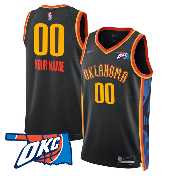 Oklahoma City Thunder Swingman Custom Jersey - Oklahoma Patch - All Stitched