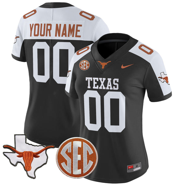Texas Longhorns 2025 State Map & SEC Patch Vapor Limited Custom Jersey - All Stitched