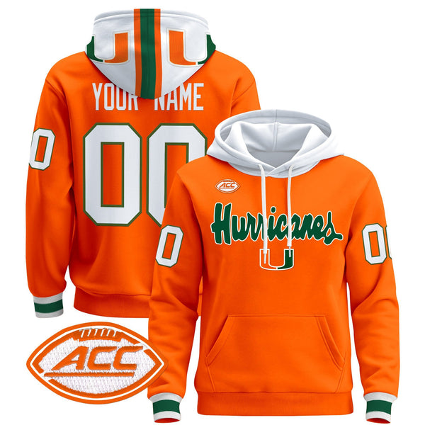 Miami Hurricanes 2025 Premium Custom Pullover Hoodie V2 - All Stitched