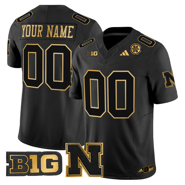 Nebraska Cornhuskers 2025 Gold Vapor Limited Custom Jersey - All Stitched