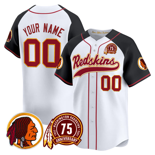 Washington Redskins Throwback Vapor Baseball Custom Jersey - All Stitched