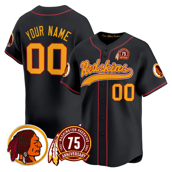 Washington Redskins Throwback Vapor Baseball Custom Jersey - All Stitched
