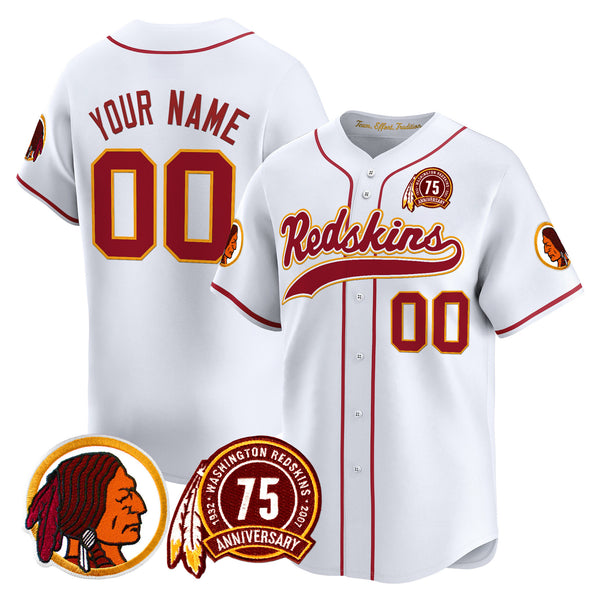 Washington Redskins Throwback Vapor Baseball Custom Jersey - All Stitched