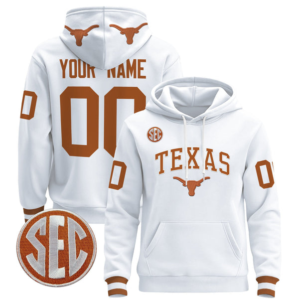 Texas Longhorns 2025 Premium Custom Pullover Hoodie V2 - All Stitched