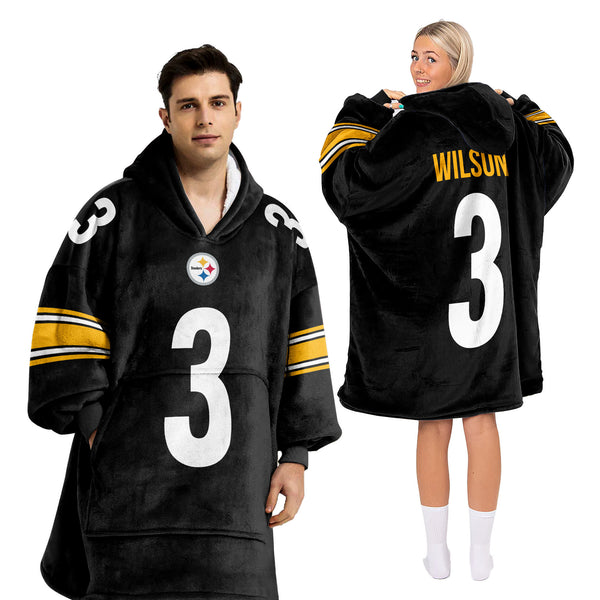 Adult R.W 3 Pittsburgh Football Unisex Blanket Hoodie