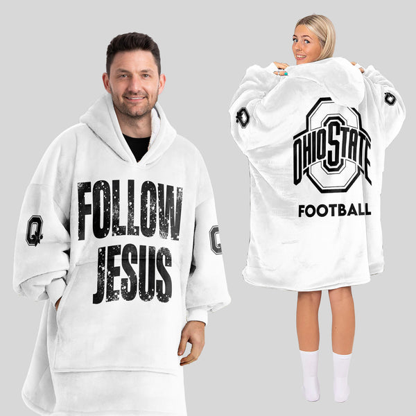 Adult Ohio State Football Unisex Blanket Hoodie