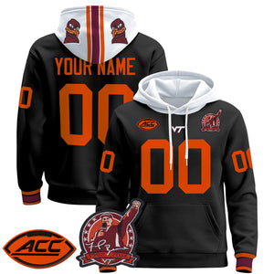 Virginia Tech Hokies 2025 'Coach Frank Beamer Patch' Premium Custom Pullover Hoodie - All Stitched