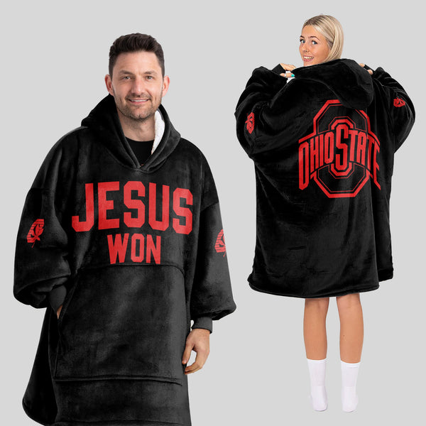 Adult Ohio State Football Unisex Blanket Hoodie