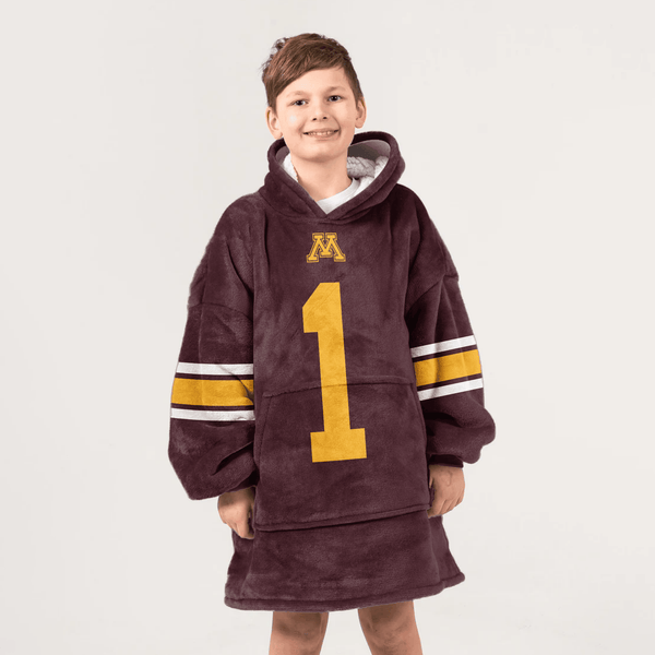 Kid #1 Minnesota Football Unisex Blanket Hoodie