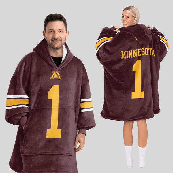 Adult #1 Minnesota Football Unisex Blanket Hoodie