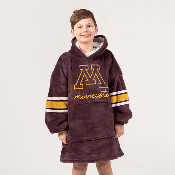 Kid Minnesota Football Unisex Blanket Hoodie