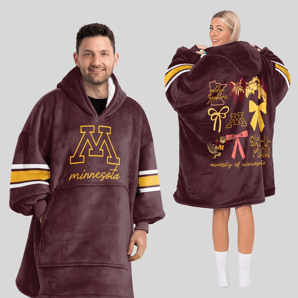 Adult Minnesota Football Unisex Blanket Hoodie