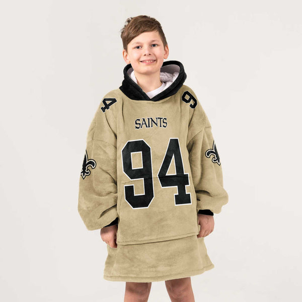 Kid C.J 94 New Orleans Football Unisex Blanket Hoodie