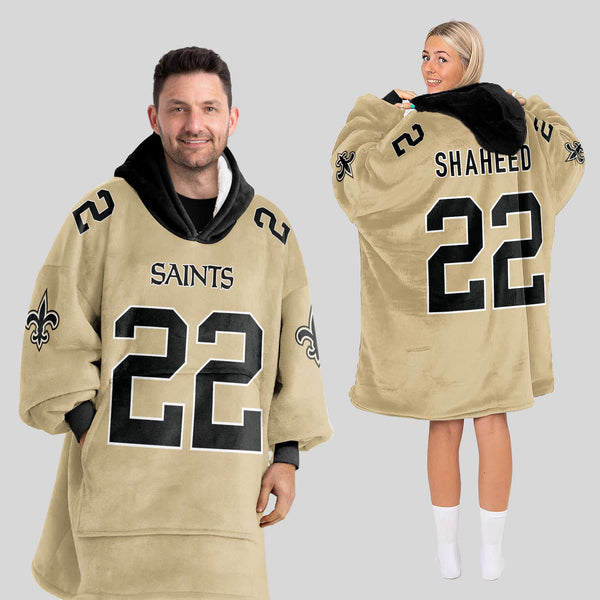 Adult R.S 22 New Orleans Football Unisex Blanket Hoodie