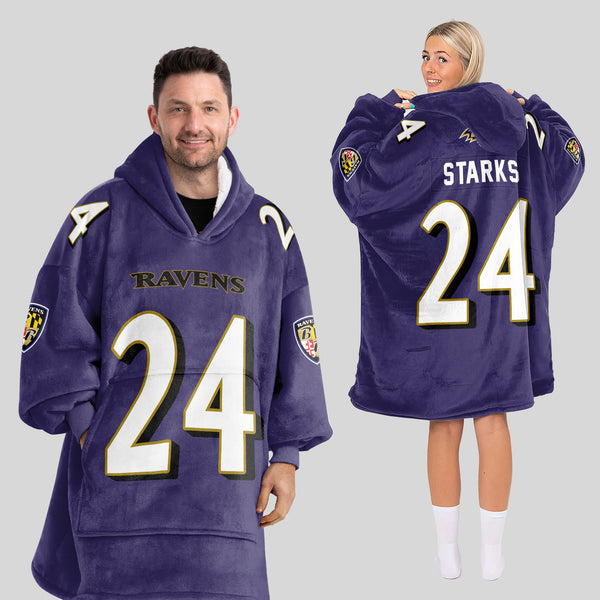 Adult 24 Baltimore Football Unisex Blanket Hoodie