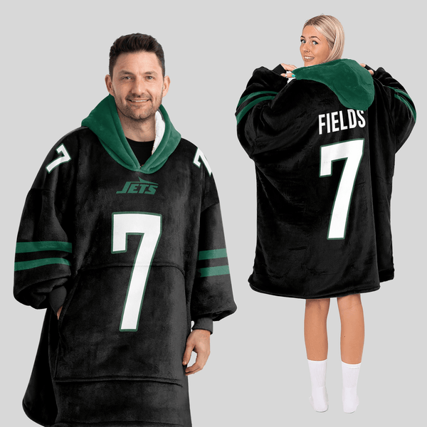 Adult J.F 7 New York J Football Unisex Blanket Hoodie