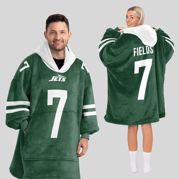 Adult J.F 7 New York J Football Unisex Blanket Hoodie