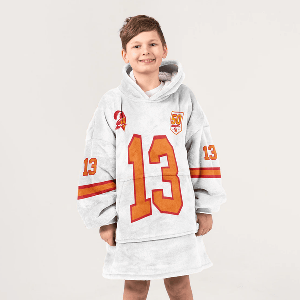 Kid M.E 13 Tampa Bay Football 50th Season Game Unisex Blanket Hoodie