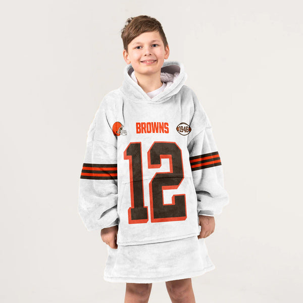Kid S.S 12 Cleveland Football Unisex Blanket Hoodie