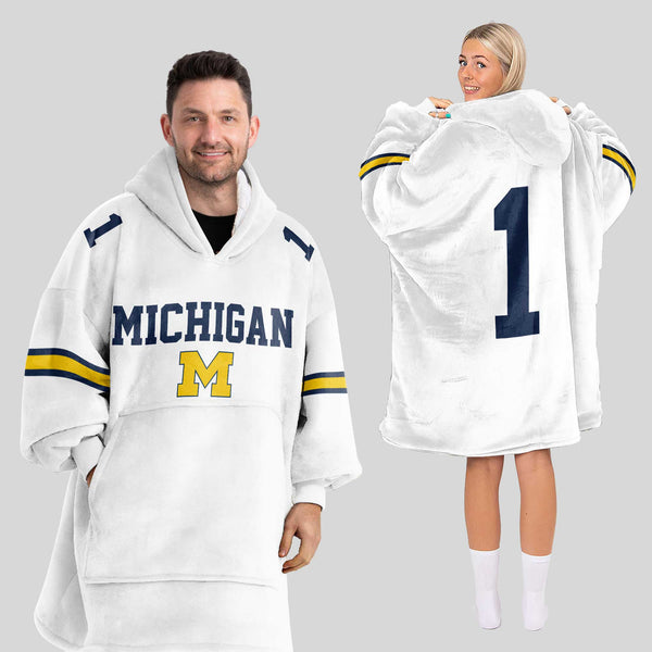 Adult 1 Michigan Football Unisex Blanket Hoodie
