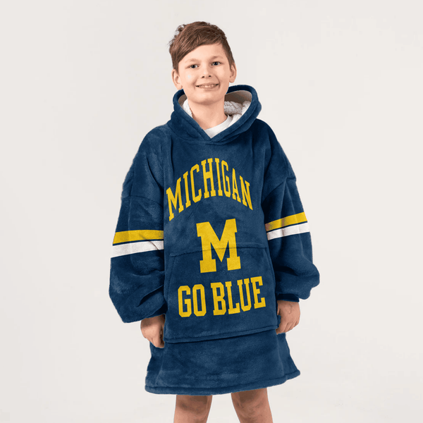 Kid 1 Michigan Football Unisex Blanket Hoodie