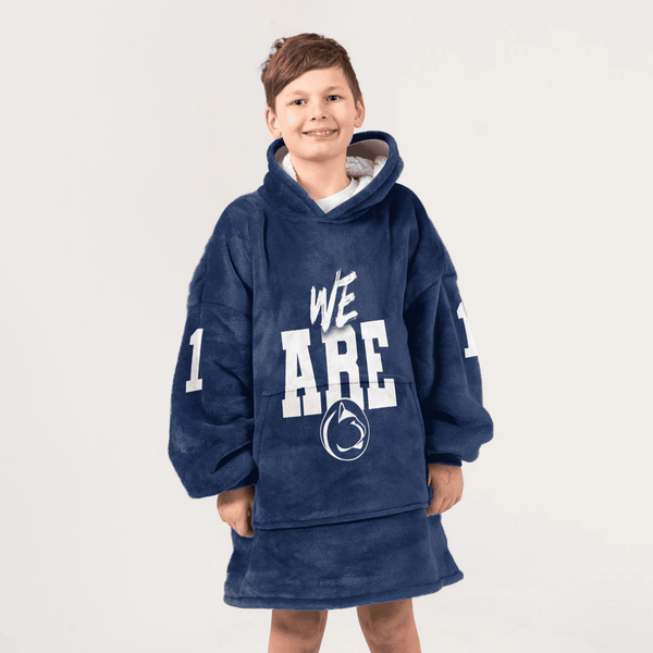 Kid 1 Penn State Football Unisex Blanket Hoodie