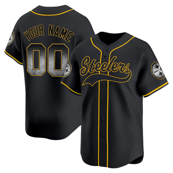 Pittsburgh Steelers Arch Smoke Vapor Baseball Custom Jersey - All Stitched