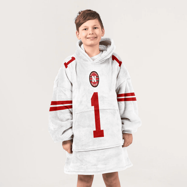 Kid 1 Nebraska Football Unisex Blanket Hoodie