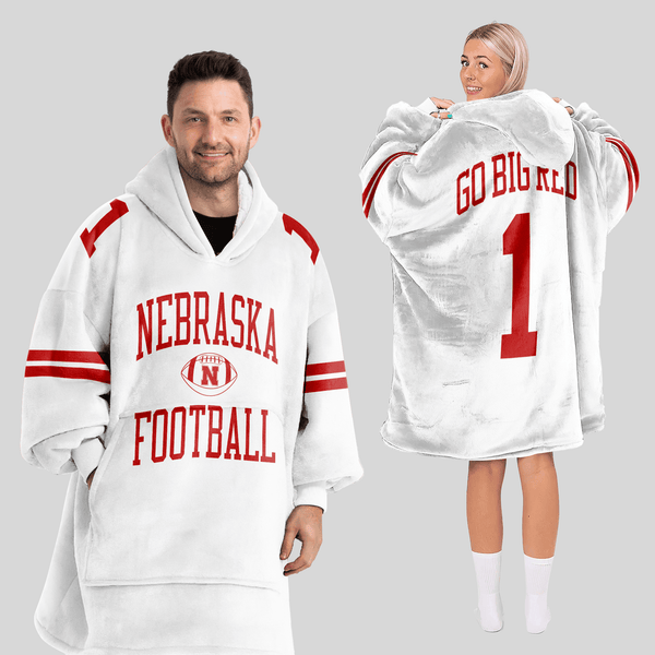 Adult 1 Nebraska Football Unisex Blanket Hoodie