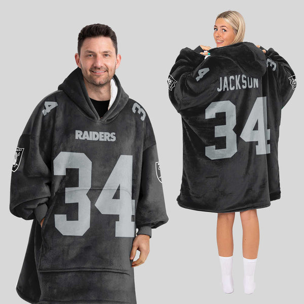 Adult B.J 34 Las Vegas Football Unisex Blanket Hoodie