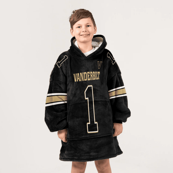 Kid 1 Vanderbilt Football Unisex Blanket Hoodie