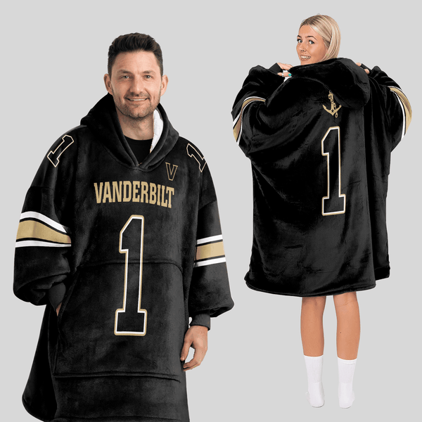 Adult 1 Vanderbilt Football Unisex Blanket Hoodie